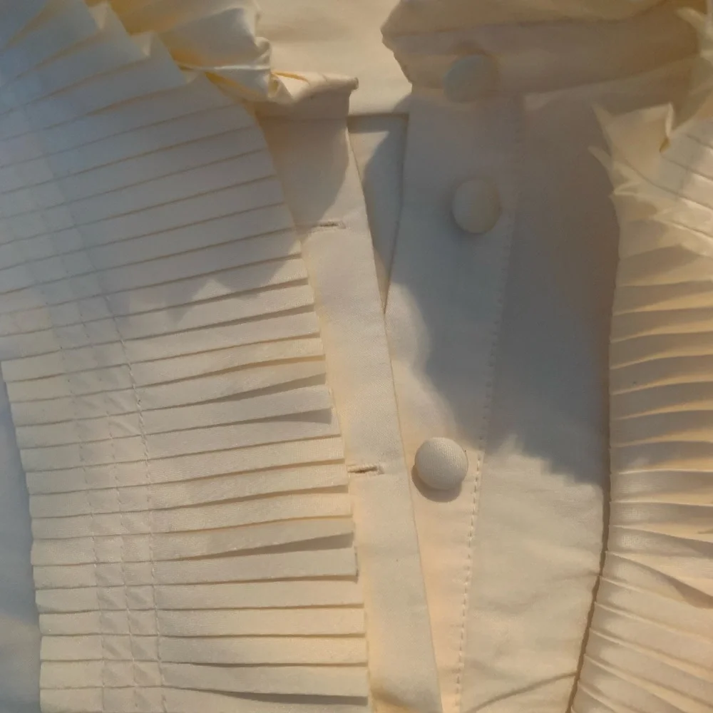 Calvin Klein Sleeveless Cream Tuxedo Tunic Top - Picture 5 of 9